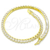 Pulsera Tennis 03.336.0033.2.08 Plata Rodinada, con Zirconia Cubica Blanca, Pulido, Tono Dorado (Grosor 03 MM, 8 Pulgadas de Largo)