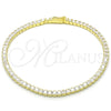 Pulsera Tennis 03.336.0033.2.08 Plata Rodinada, con Zirconia Cubica Blanca, Pulido, Tono Dorado (Grosor 03 MM, 8 Pulgadas de Largo)