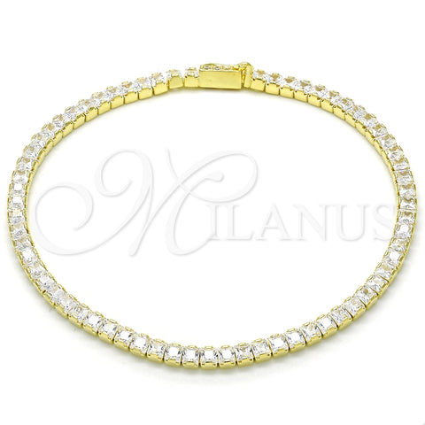 Pulsera Tennis 03.336.0033.2.08 Plata Rodinada, con Zirconia Cubica Blanca, Pulido, Tono Dorado (Grosor 03 MM, 8 Pulgadas de Largo)