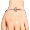 Pulsera Elegante 03.336.0037.07 Plata Rodinada, con Zirconia Cubica Blanca, Pulido, Rodinado (Grosor 01 MM, 7 Pulgadas de Largo)
