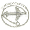 Pulsera Elegante 03.336.0037.07 Plata Rodinada, con Zirconia Cubica Blanca, Pulido, Rodinado (Grosor 01 MM, 7 Pulgadas de Largo)