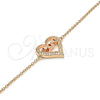Pulsera Elegante 03.336.0038.1.07 Plata Rodinada, Diseño de Corazón y Mama, con Zirconia Cubica Blanca, Pulido, Tono Rosado (Grosor 01 MM, 7 Pulgadas de Largo)