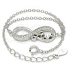 Pulsera Elegante 03.336.0039.07 Plata Rodinada, Diseño de Infinito y Amor, con Zirconia Cubica Blanca, Pulido, Rodinado (Grosor 01 MM, 7 Pulgadas de Largo)