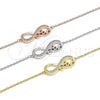 Pulsera Elegante 03.336.0039.1.07 Plata Rodinada, Diseño de Infinito y Amor, con Zirconia Cubica Blanca, Pulido, Tono Rosado (Grosor 02 MM, 7 Pulgadas de Largo)
