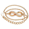 Pulsera Elegante 03.336.0041.1.07 Plata Rodinada, Diseño de Infinito, con Zirconia Cubica Blanca, Pulido, Tono Rosado (Grosor 01 MM, 7 Pulgadas de Largo)