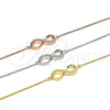 Pulsera Elegante 03.336.0041.1.07 Plata Rodinada, Diseño de Infinito, con Zirconia Cubica Blanca, Pulido, Tono Rosado (Grosor 01 MM, 7 Pulgadas de Largo)