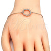 Pulsera Elegante 03.336.0024.1.07 Plata Rodinada, con Micro Pave Blanca, Pulido, Tono Rosado (Grosor 01 MM, 7 Pulgadas de Largo)