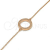 Pulsera Elegante 03.336.0024.1.07 Plata Rodinada, con Micro Pave Blanca, Pulido, Tono Rosado (Grosor 01 MM, 7 Pulgadas de Largo)