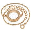 Pulsera Elegante 03.336.0024.1.07 Plata Rodinada, con Micro Pave Blanca, Pulido, Tono Rosado (Grosor 01 MM, 7 Pulgadas de Largo)