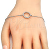 Pulsera Elegante 03.336.0044.07 Plata Rodinada, con Blanca Zirconia Cubica, Pulido, Rodinado (02 MM Thickness, 7 Inches Length)