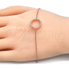 Pulsera Elegante 03.336.0044.1.07 Plata Rodinada, con Blanca Zirconia Cubica, Pulido, Tono Rosado (02 MM Thickness, 7 Inches Length)