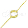 Pulsera Elegante 03.336.0044.2.07 Plata Rodinada, con Zirconia Cubica Blanca, Pulido, Tono Dorado (Grosor 02 MM, 7 Pulgadas de Largo)