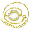 Pulsera Elegante 03.336.0044.2.07 Plata Rodinada, con Zirconia Cubica Blanca, Pulido, Tono Dorado (Grosor 02 MM, 7 Pulgadas de Largo)