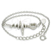 Pulsera Elegante 03.336.0045.07 Plata Rodinada, Diseño de Corazón, con Blanca Micro Pave, Pulido, Rodinado (01 MM Thickness, 7 Inches Length)