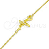Pulsera Elegante 03.336.0045.2.07 Plata Rodinada, Diseño de Corazón, con Zirconia Cubica Blanca, Pulido, Tono Dorado (Grosor 01 MM, 7 Pulgadas de Largo)