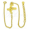 Pulsera Elegante 03.336.0045.2.07 Plata Rodinada, Diseño de Corazón, con Zirconia Cubica Blanca, Pulido, Tono Dorado (Grosor 01 MM, 7 Pulgadas de Largo)