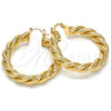 Argolla Mediana 02.261.0067.40 Oro Laminado, Diseño de Torcido, Pulido, Tono Dorado