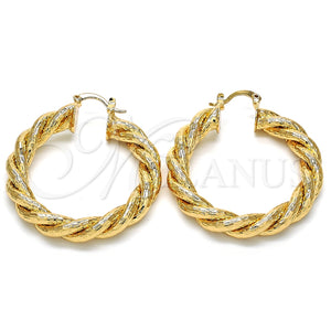 Argolla Mediana 02.261.0067.40 Oro Laminado, Diseño de Torcido, Pulido, Tono Dorado