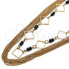 Gargantilla Elegante 04.321.0029.36 Oro Laminado, con Negro Cristal, Pulido, Tono Dorado (02 MM Thickness, 36 Inches Length)