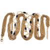 Gargantilla Elegante 04.321.0029.36 Oro Laminado, con Negro Cristal, Pulido, Tono Dorado (02 MM Thickness, 36 Inches Length)