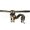 Gargantilla Elegante 04.321.0030.2.32 Oro Laminado, Diseño de Bola, con Negro Cristal, Pulido, Dos Tonos (02 MM Thickness, 32 Inches Length)