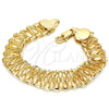 Pulsera Básica 04.197.0002.08 Oro Laminado, Pulido, Tono Dorado (14 MM Thickness, 8 Inches Length)