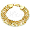 Pulsera Básica 04.197.0002.08 Oro Laminado, Pulido, Tono Dorado (14 MM Thickness, 8 Inches Length)