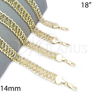 Gargantilla Basica 04.197.0002.18 Oro Laminado, Pulido, Tono Dorado (14 MM Thickness, 18 Inches Length)