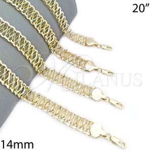 Gargantilla Basica 04.197.0002.20 Oro Laminado, Pulido, Tono Dorado (14 MM Thickness, 20 Inches Length)