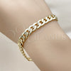 Pulsera Básica 04.213.0153.08 Oro Laminado, Diseño de Miami Cubana, Pulido, Tono Dorado (Grosor 08 MM, 8 Pulgadas de Largo)