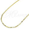 Gargantilla Basica 04.213.0096.22 Oro Laminado, Pulido, Tono Dorado (02 MM Thickness, 22 Inches Length)