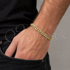 Pulsera Básica 04.213.0155.08 Oro Laminado, Diseño de Miami Cubana, Pulido, Tono Dorado (Grosor 06 MM, 8 Pulgadas de Largo)