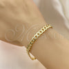 Pulsera Básica 04.213.0155.08 Oro Laminado, Diseño de Miami Cubana, Pulido, Tono Dorado (Grosor 06 MM, 8 Pulgadas de Largo)