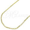 Gargantilla Basica 04.213.0158.22 Oro Laminado, Pulido, Tono Dorado (02 MM Thickness, 22 Inches Length)