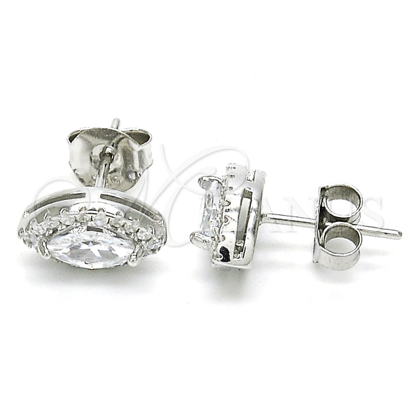 Arete Dormilona 02.286.0022 Plata Rodinada, con Zirconia Cubica Blanca, Pulido, Rodinado