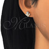 Arete Dormilona 02.286.0025.1 Plata Rodinada, con Micro Pave Blanca, Pulido, Tono Rosado