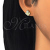 Arete Dormilona 02.286.0025.2 Plata Rodinada, con Micro Pave Blanca, Pulido, Tono Dorado
