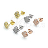 Arete Dormilona 02.286.0025.2 Plata Rodinada, con Micro Pave Blanca, Pulido, Tono Dorado