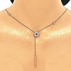Gargantilla Elegante 04.286.0004.1.16 Plata Rodinada, con Zirconia Cubica Blanca, Pulido, Tono Rosado (Grosor 01 MM, 16 Pulgadas de Largo)
