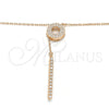 Gargantilla Elegante 04.286.0004.1.16 Plata Rodinada, con Zirconia Cubica Blanca, Pulido, Tono Rosado (Grosor 01 MM, 16 Pulgadas de Largo)