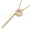 Gargantilla Elegante 04.286.0004.1.16 Plata Rodinada, con Zirconia Cubica Blanca, Pulido, Tono Rosado (Grosor 01 MM, 16 Pulgadas de Largo)