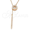 Gargantilla Elegante 04.286.0004.1.16 Plata Rodinada, con Zirconia Cubica Blanca, Pulido, Tono Rosado (Grosor 01 MM, 16 Pulgadas de Largo)