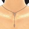 Gargantilla Elegante 04.286.0005.1.16 Plata Rodinada, con Micro Pave Blanca, Pulido, Tono Rosado (Grosor 01 MM, 16 Pulgadas de Largo)