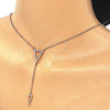 Gargantilla Elegante 04.286.0005.1.16 Plata Rodinada, con Micro Pave Blanca, Pulido, Tono Rosado (Grosor 01 MM, 16 Pulgadas de Largo)