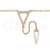 Gargantilla Elegante 04.286.0005.1.16 Plata Rodinada, con Micro Pave Blanca, Pulido, Tono Rosado (Grosor 01 MM, 16 Pulgadas de Largo)