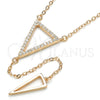 Gargantilla Elegante 04.286.0005.1.16 Plata Rodinada, con Micro Pave Blanca, Pulido, Tono Rosado (Grosor 01 MM, 16 Pulgadas de Largo)