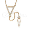 Gargantilla Elegante 04.286.0005.1.16 Plata Rodinada, con Micro Pave Blanca, Pulido, Tono Rosado (Grosor 01 MM, 16 Pulgadas de Largo)