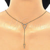 Gargantilla Elegante 04.286.0005.2.16 Plata Rodinada, con Micro Pave Blanca, Pulido, Tono Dorado (Grosor 01 MM, 16 Pulgadas de Largo)