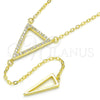Gargantilla Elegante 04.286.0005.2.16 Plata Rodinada, con Micro Pave Blanca, Pulido, Tono Dorado (Grosor 01 MM, 16 Pulgadas de Largo)