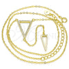 Gargantilla Elegante 04.286.0005.2.16 Plata Rodinada, con Micro Pave Blanca, Pulido, Tono Dorado (Grosor 01 MM, 16 Pulgadas de Largo)